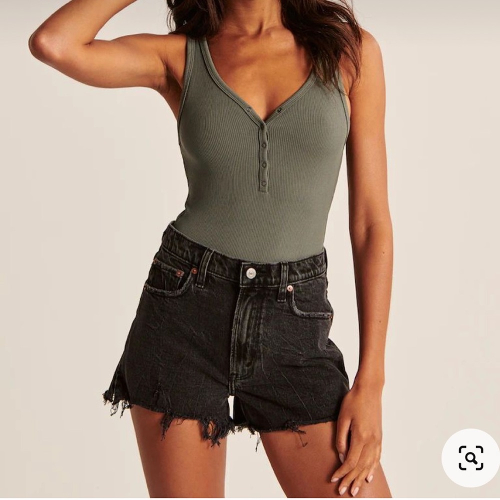 Abercrombie & Fitch Seamless Henley Bodysuit - Green